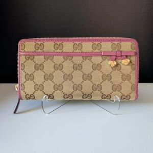 Authentic Gucci Monogram Canvas Zipper Long Wallet
